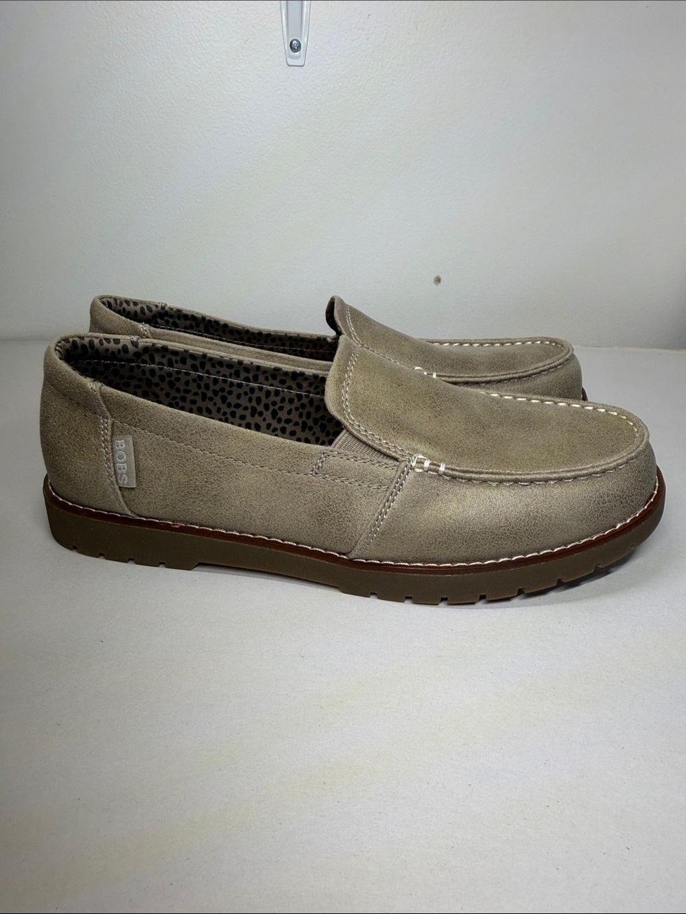 BOBS from Skechers Taupe Suede Slip-On Loafers